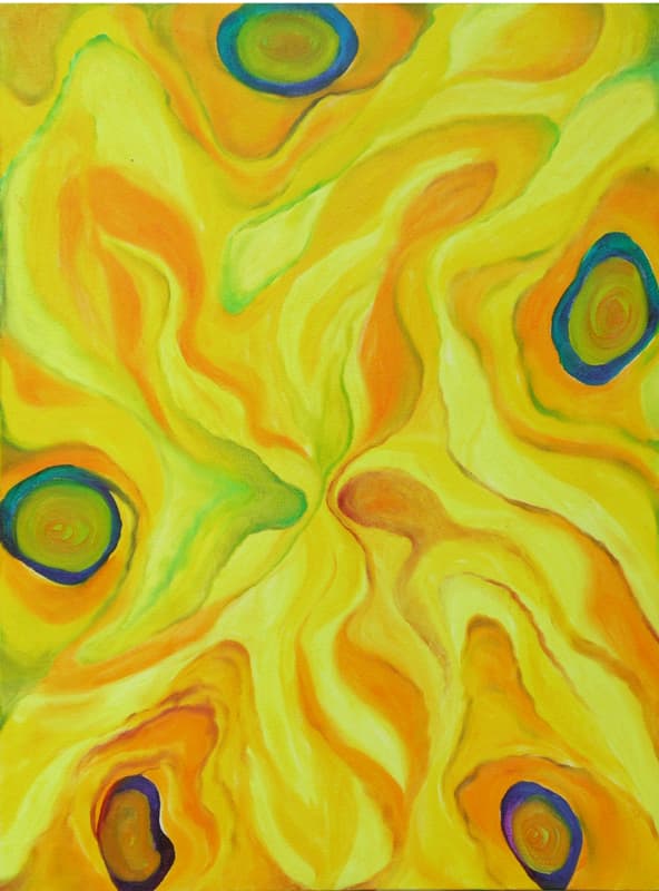 Five Blue on Yellow
